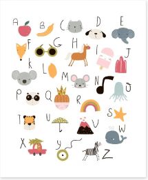 Alphabet and Numbers Art Print 224435456