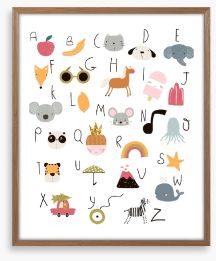 Alphabet and Numbers Framed Art Print 224435456