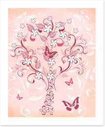 Butterfly blossom tree Art Print 22453971