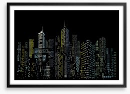 New York night lights Framed Art Print 224558001