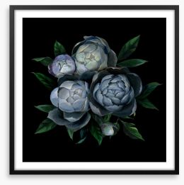 Bouquet of blue peonies Framed Art Print 225038056