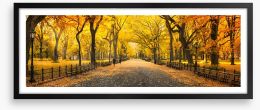 Central Park fall panorama Framed Art Print 225310262