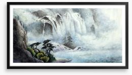 Mist over the waterfall Framed Art Print 226869541