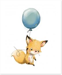 Fox and balloon Art Print 227255841