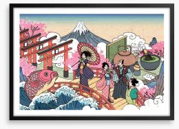 Tokyo tea party Framed Art Print 229859427