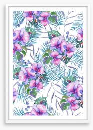 Orchids and palms Framed Art Print 230373142