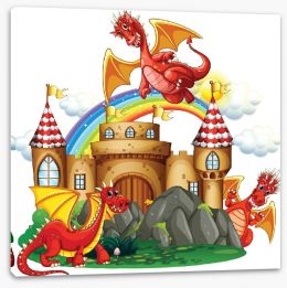 Knights and Dragons Stretched Canvas 230793635