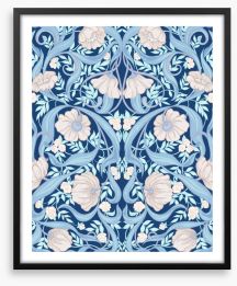Nouveau in blue Framed Art Print 231195709