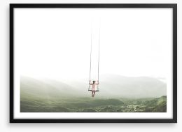 Swing from the sky Framed Art Print 232939081