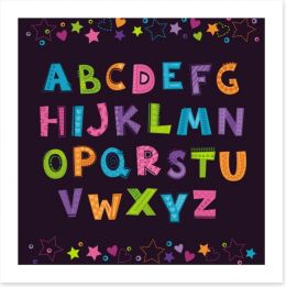 Alphabet and Numbers Art Print 233971100