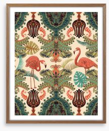 The flamingo garden Framed Art Print 234543215