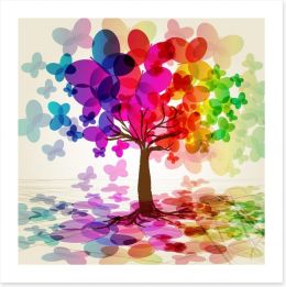 Colourful butterfly tree Art Print 23502281