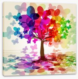 Colourful butterfly tree Stretched Canvas 23502281