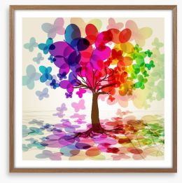 Colourful butterfly tree Framed Art Print 23502281