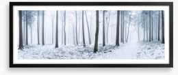 Snowy forest panorama Framed Art Print 235909243