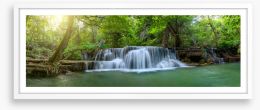 Jungle falls panorama Framed Art Print 236046720