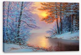 Snowy river sunset