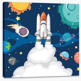 Rockets and Robots Stretched Canvas 236888086