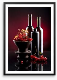 Berries and bottles Framed Art Print 238681314