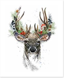 Forest reindeer Art Print 239121800