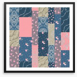 Branching out patchwork Framed Art Print 239637952
