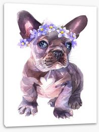 Flower crown Frenchie