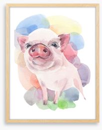 Pastel piggy Framed Art Print 240246478