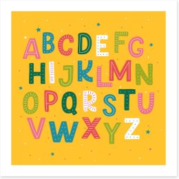 Alphabet and Numbers Art Print 243653092