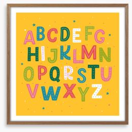 Alphabet and Numbers Framed Art Print 243653092