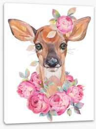 Fawn with flowers