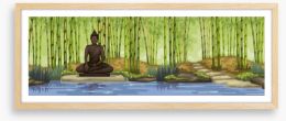 Bamboo buddha panoramic Framed Art Print 245236189