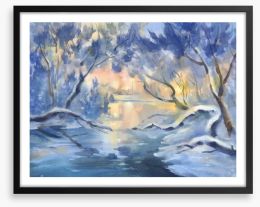 Snowy river dusk Framed Art Print 246420553