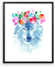 Floral wolf Framed Art Print 247477752