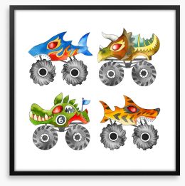 Monster trucks Framed Art Print 247726226