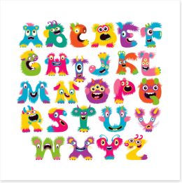 Alphabet and Numbers Art Print 248452583