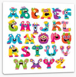 Alphabet and Numbers Stretched Canvas 248452583