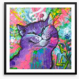 Cat stretch Framed Art Print 248597348