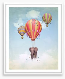 Elephant in the sky Framed Art Print 248820948