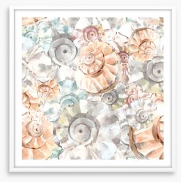 As soft as seashells Framed Art Print 250029868
