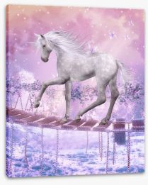 Unicorn on the bridge Stretched Canvas 25017759