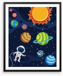Solar system selfie Framed Art Print 250754695