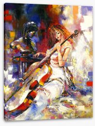 The girl and the cello Stretched Canvas 25137079