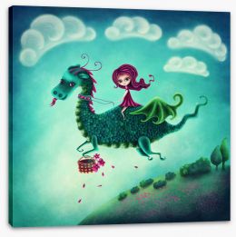 Knights and Dragons Stretched Canvas 251507218
