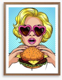 Burger love Framed Art Print 254862826