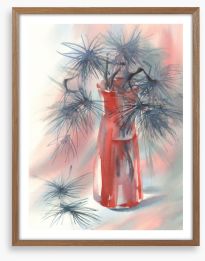 Red vase pines Framed Art Print 256215222