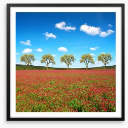 Five tree meadow Framed Art Print 256966420