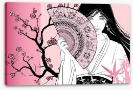 Pink blossom geisha Stretched Canvas 26202453