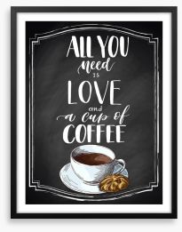 Love and coffee Framed Art Print 262189594