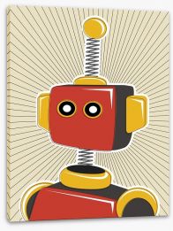 Retro robot in red Stretched Canvas 26284316