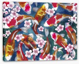 Sakura swim I Stretched Canvas 263408496